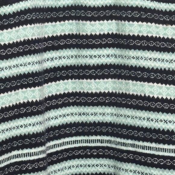 Talbots Size Large Blue Fair Isle Open Front Cardigan Sweater - Picture 6 of 8